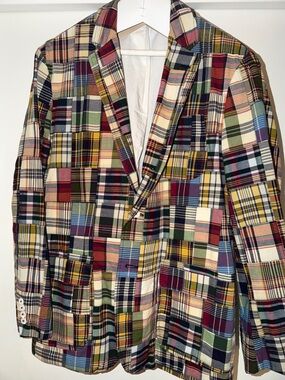 Polo by Ralph Lauren Multicolor Patchwork Plaid Blazer